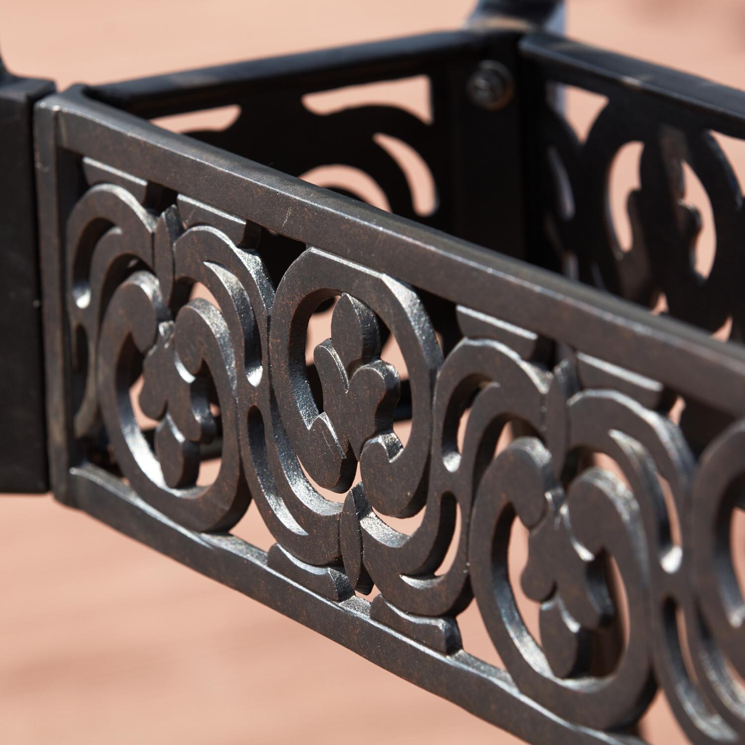 Darlee 301110-5PC-60CB Monterey 5 Piece Cast Aluminum Sling Patio Counter Height Bar Set W/ 52 X 26 Rectangular Table - Table Detail thumbnail