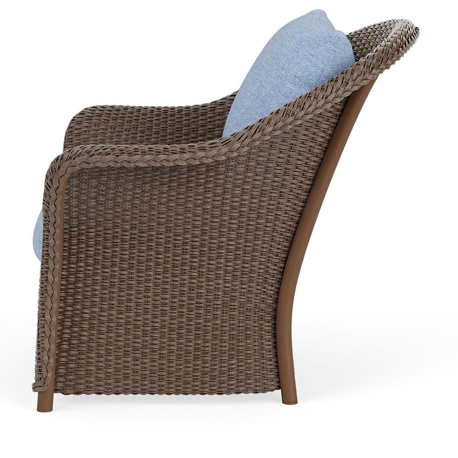 Lloyd Flanders Weekend Retreat Lounge Chair in Bark Finish W/ Demo Skyway Fabric - Side thumbnail
