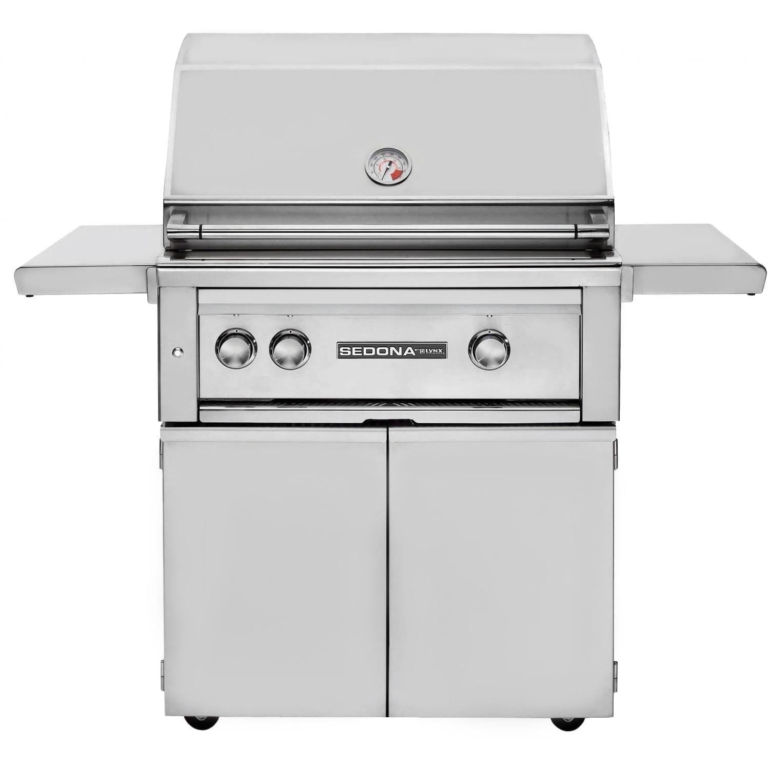 Lynx Sedona 30 Inch Propane Grill On Cart w/ Rotisserie, One ProSear, & One SS Tube Burner - L501PSR-LP + S301CART
