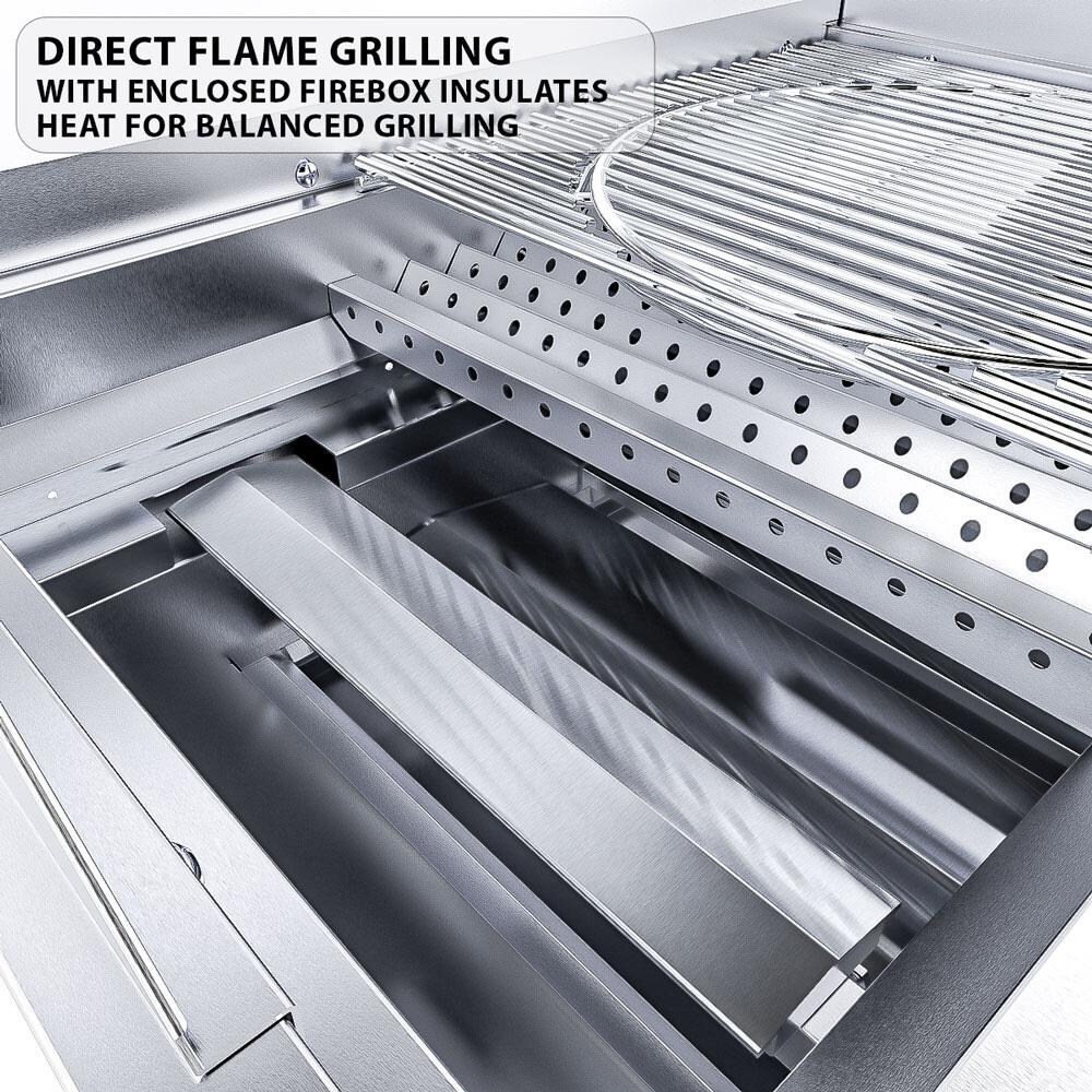 Sunstone Ruby3B-LP Ruby 30-in 3-Burner Built-In Propane Gas Grill - Direct Flame Grilling - White Background
