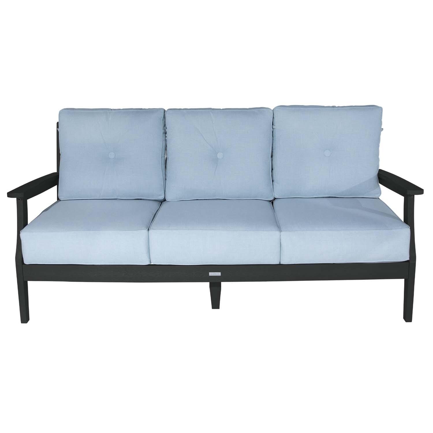 Blushing Bay 3 Person Recycled Plastic Sofa in Bliss Dew/Black by Lakeview Outdoor Designs - White Background thumbnail