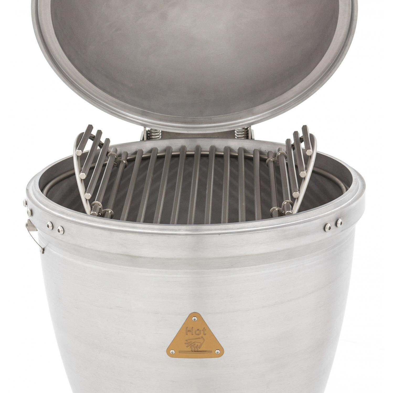 Blaze - BLZ-20-KAMADO - 20-Inch Cast Aluminum Kamado Grill W/ Stainless Steel Cart & Side Shelves - Double Hinged Cooking Grate thumbnail