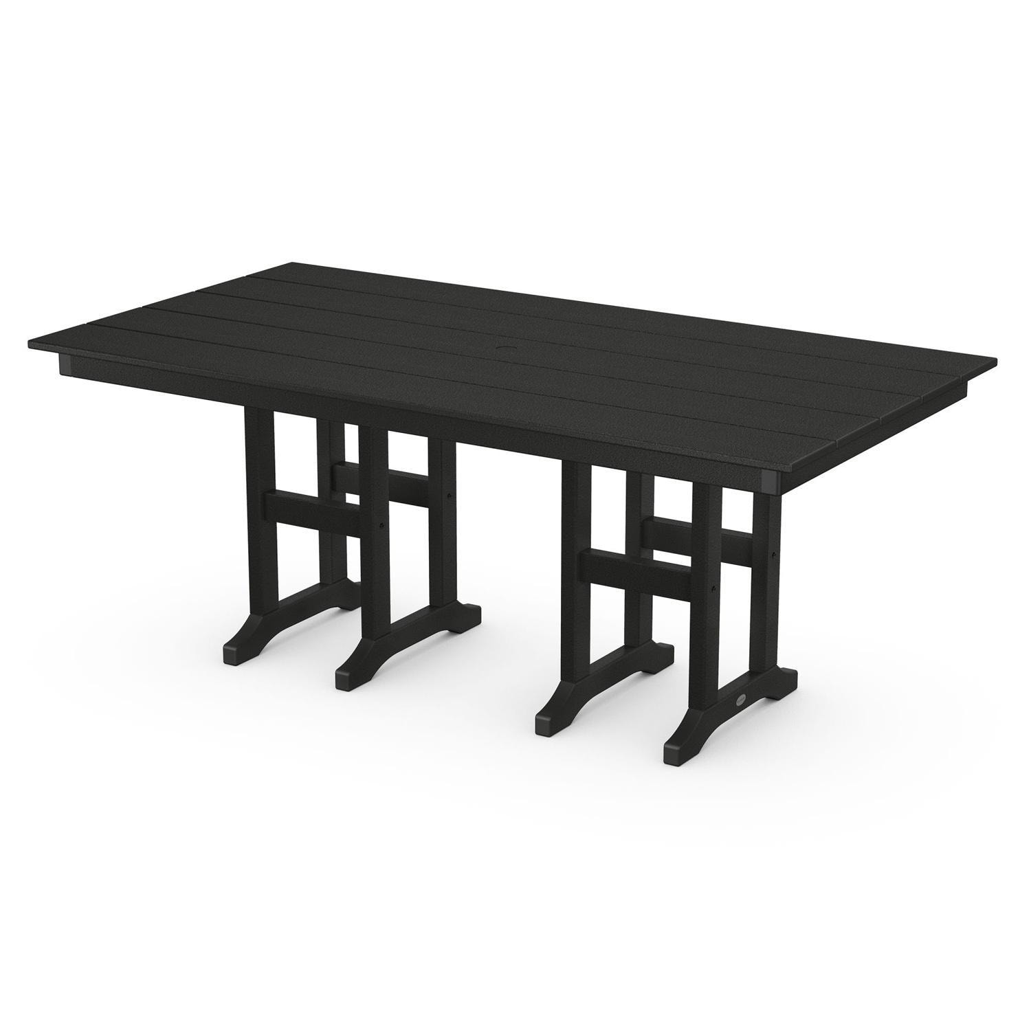 POLYWOOD 37 X 72" Farmhouse Dining Table - Black - FDT3772BL
