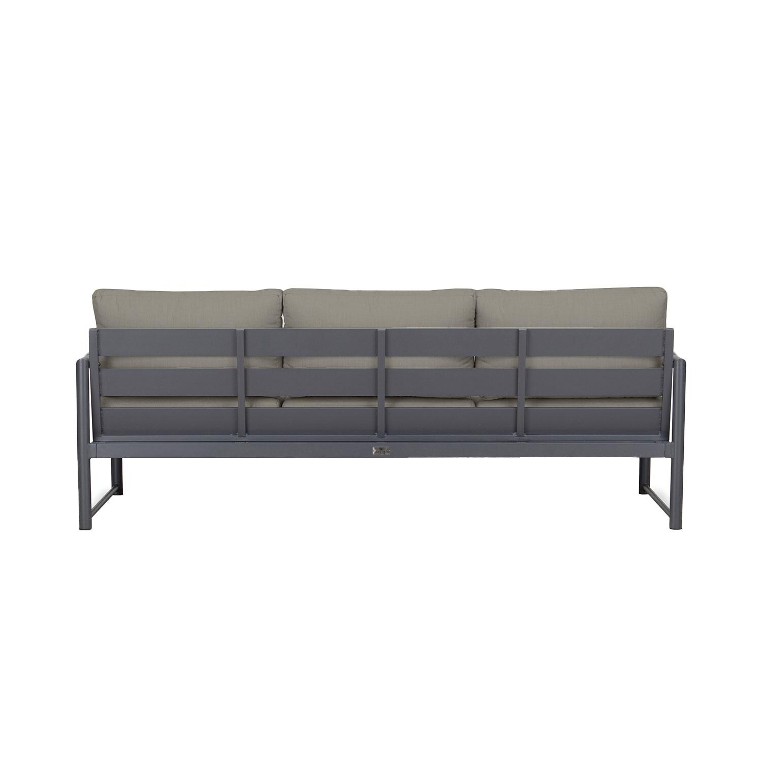 Lakeview AVEBAY-SL-PG-S-CC Avenue Gray Slate/Pebble Gray Sofa - Canvas Charcoal - Rear View - White Background thumbnail
