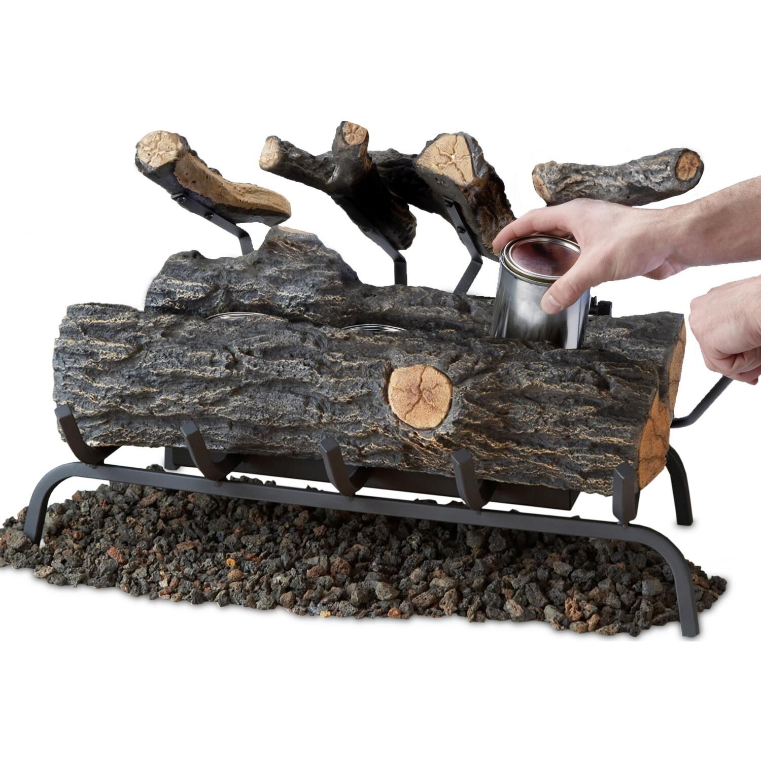 24-Inch Gel Log Conversion Set - Shown Installing Gel Fuel thumbnail