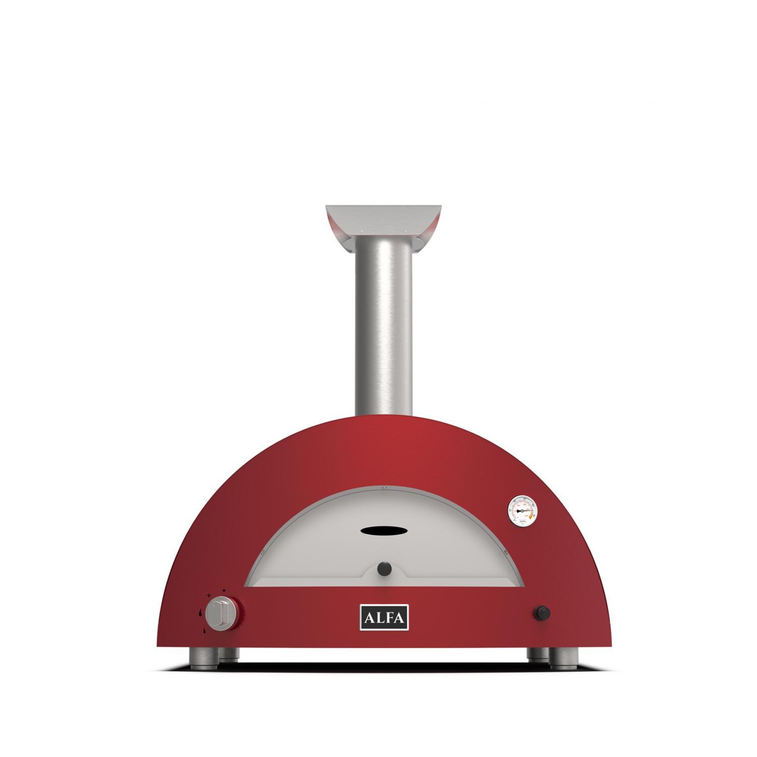 Alfa FXMD-2P-GROA-U Moderno 2 Pizze Propane Pizza Oven W/ Natural Gas Conversion Kit - Antique Red - Front thumbnail