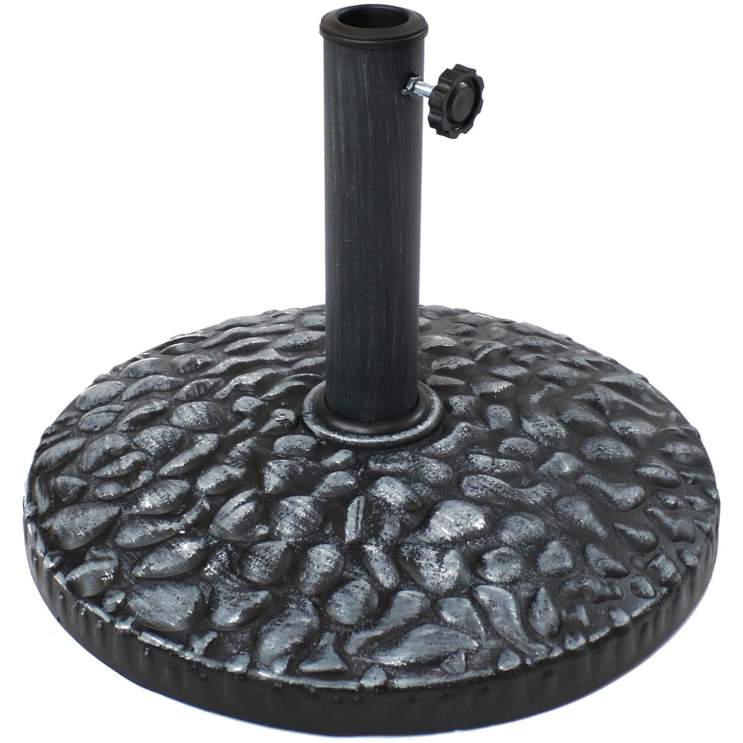 Sunnydaze 23 Lb Pebble Textured Resin Umbrella Base - Black image