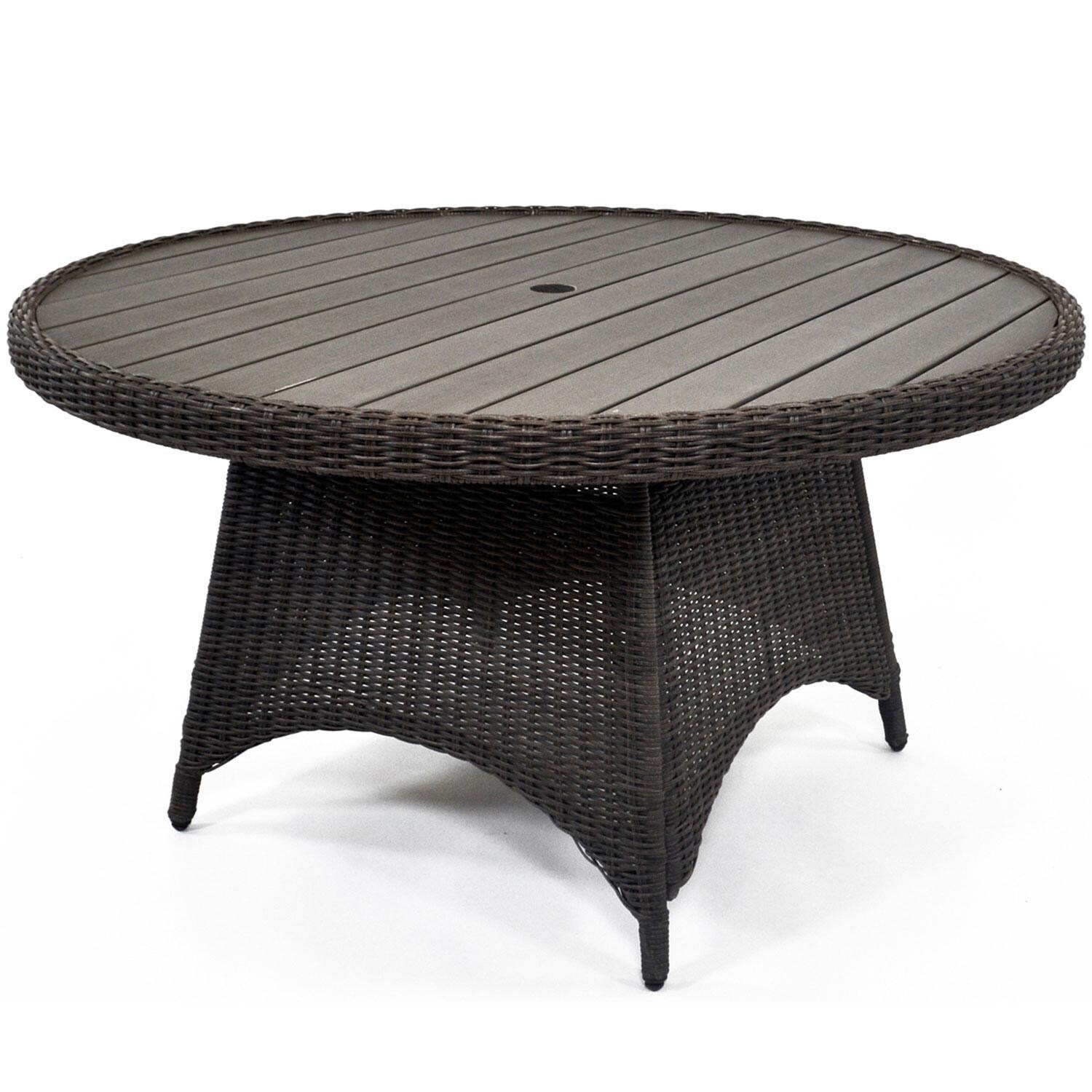 Palma 5 Pc Teak Round Seating Set in Cast Ash By KETTLER - Round Coffee Table - White Background thumbnail