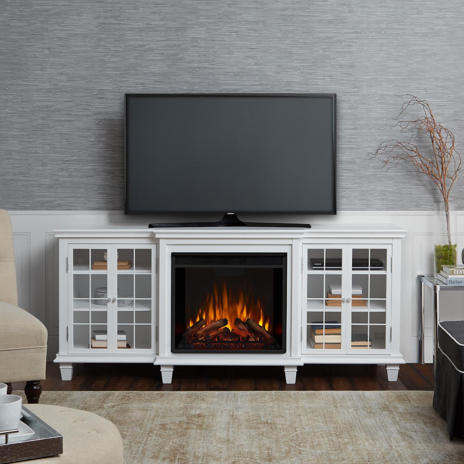 Real Flame 2770E-W Marlowe 70-Inch Electric Fireplace Entertainment Center - White image
