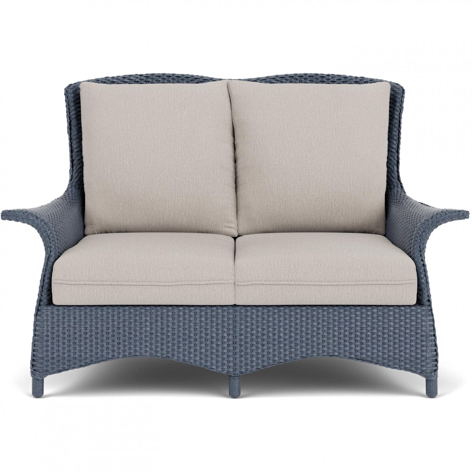 Lloyd Flanders Mandalay Loveseat In Denim Blue Finish With Remy Cloud Fabric thumbnail