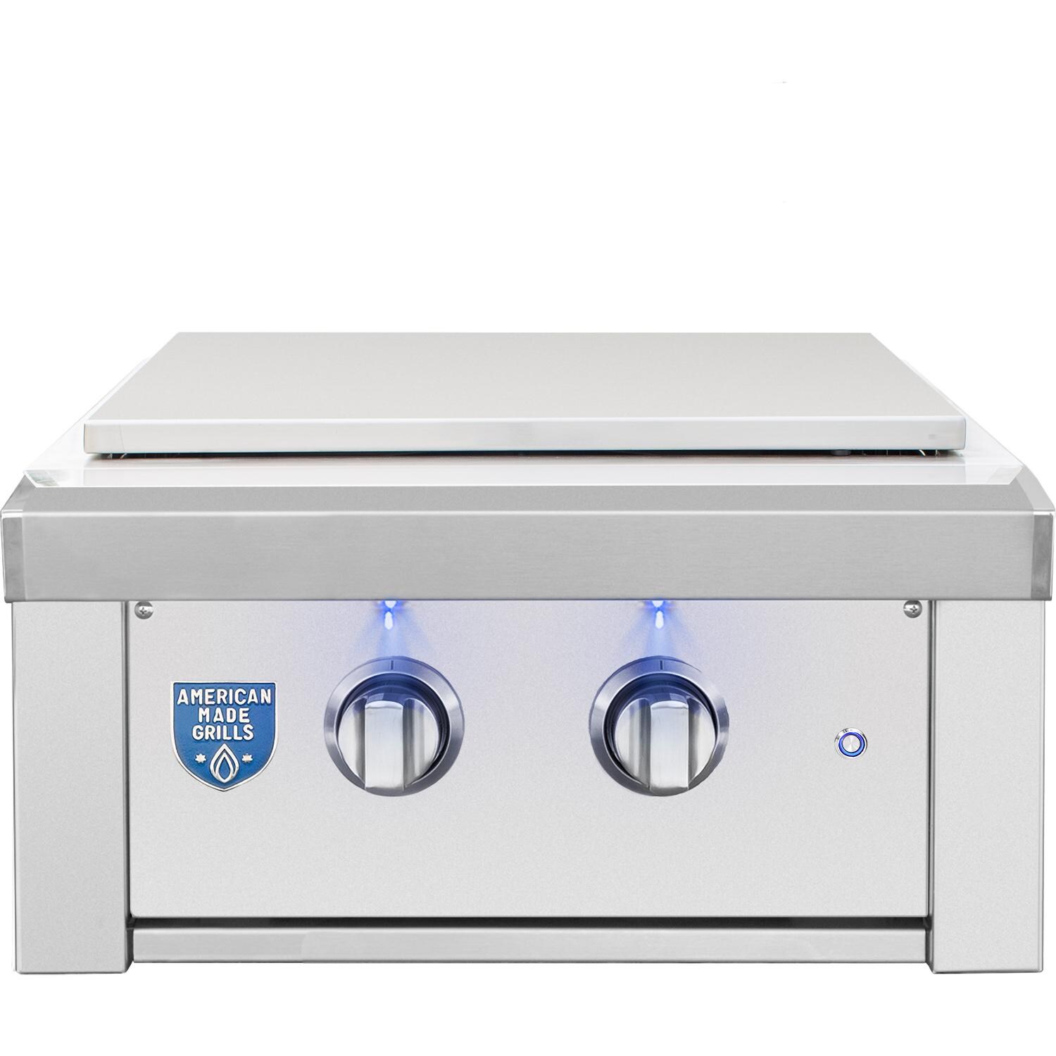 American Made Grills Estate Power Burner ESTPB2-NG - Natural Gas - Font Lid On - White Background thumbnail