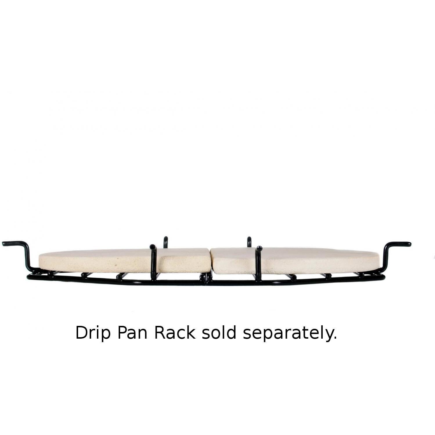 Primo PG00324 Ceramic Heat Deflector Plates For Oval XL - With Drip Pan Rack thumbnail