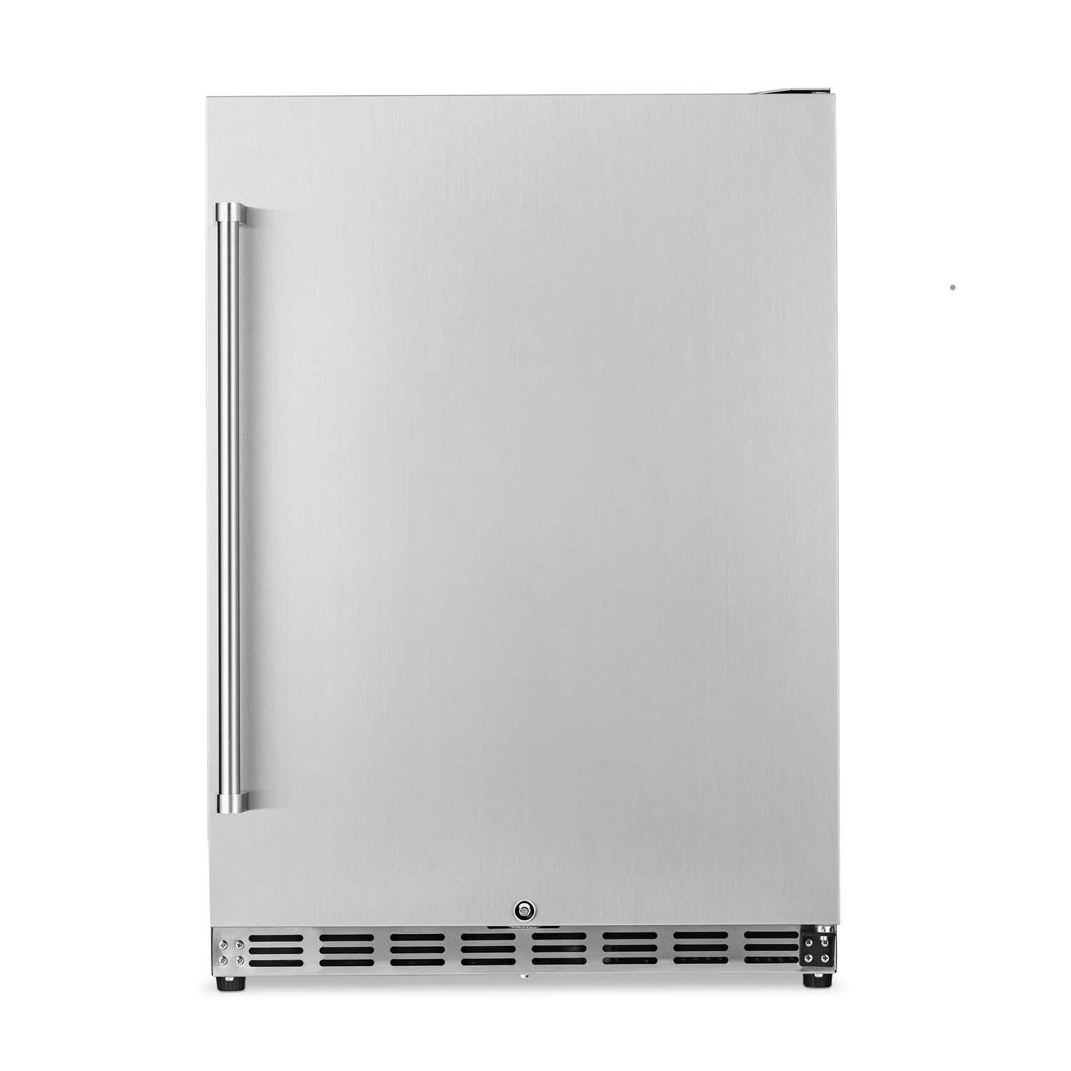 NewAir NCR053SS00 24 Inch 160 Can Right Hinge Commercial Built-in Outdoor Beverage Cooler - Stainless Steel - White Background thumbnail