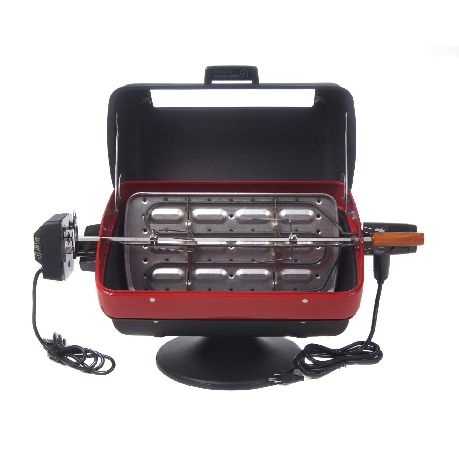 Americana by Meco Electric Tabletop Grill With Rotisserie - Grill Open with Rotisserie thumbnail