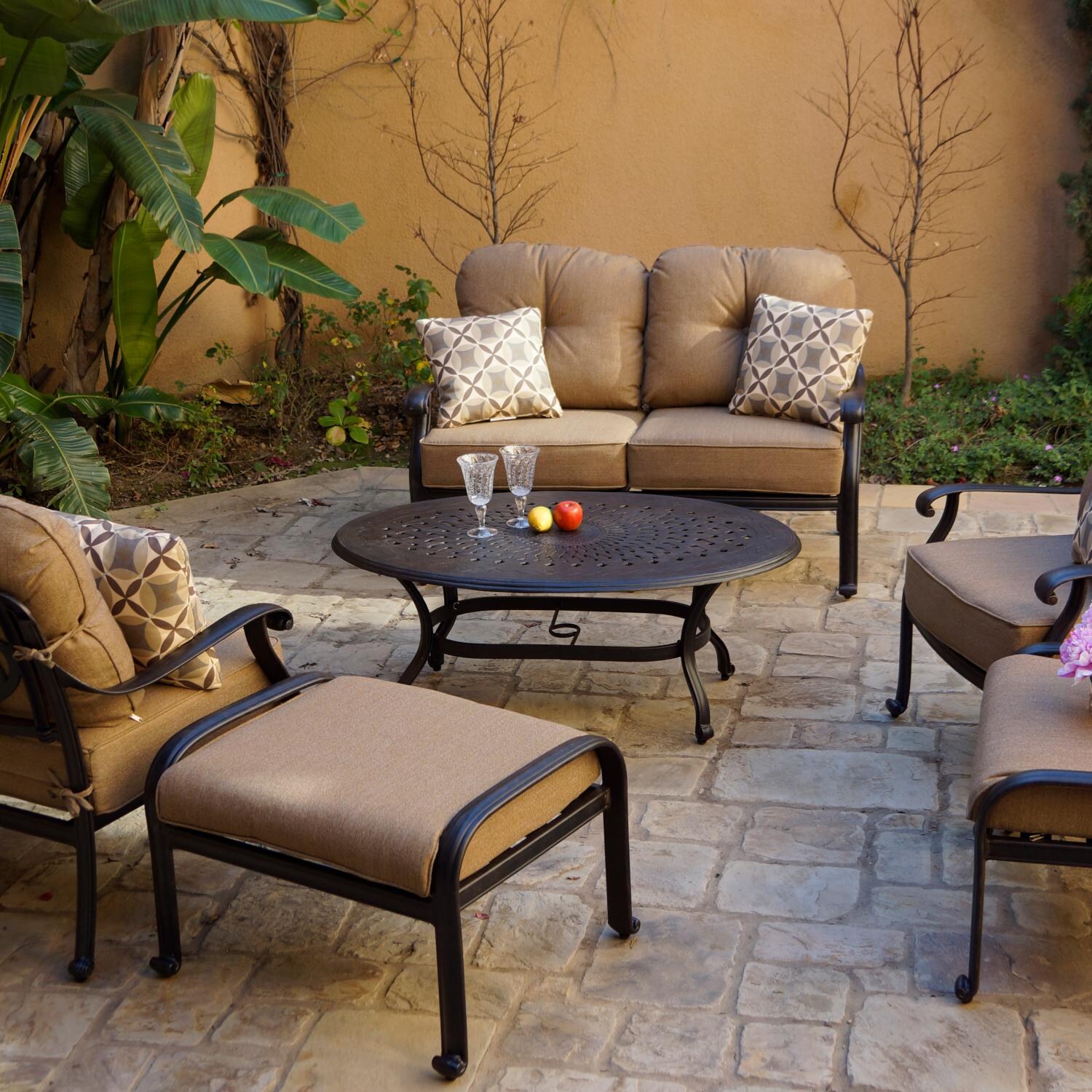 Darlee DL708-6PCL-AC26B Elisabeth 6 Piece Cast Aluminum Conversation Set W/ Loveseat thumbnail