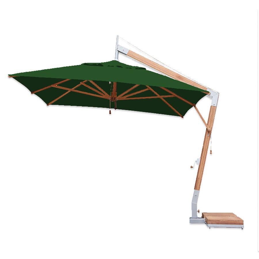 Bambrella Levante 8.5 X 11.5-Foot Rectangular Side Wind Umbrella - Forest Green Canopy