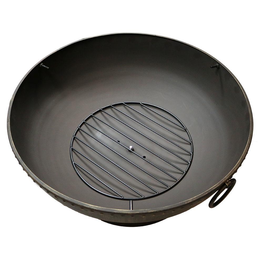 Ultimate Patio 30-Inch Steel Wood Burning Fire Pit - Top View