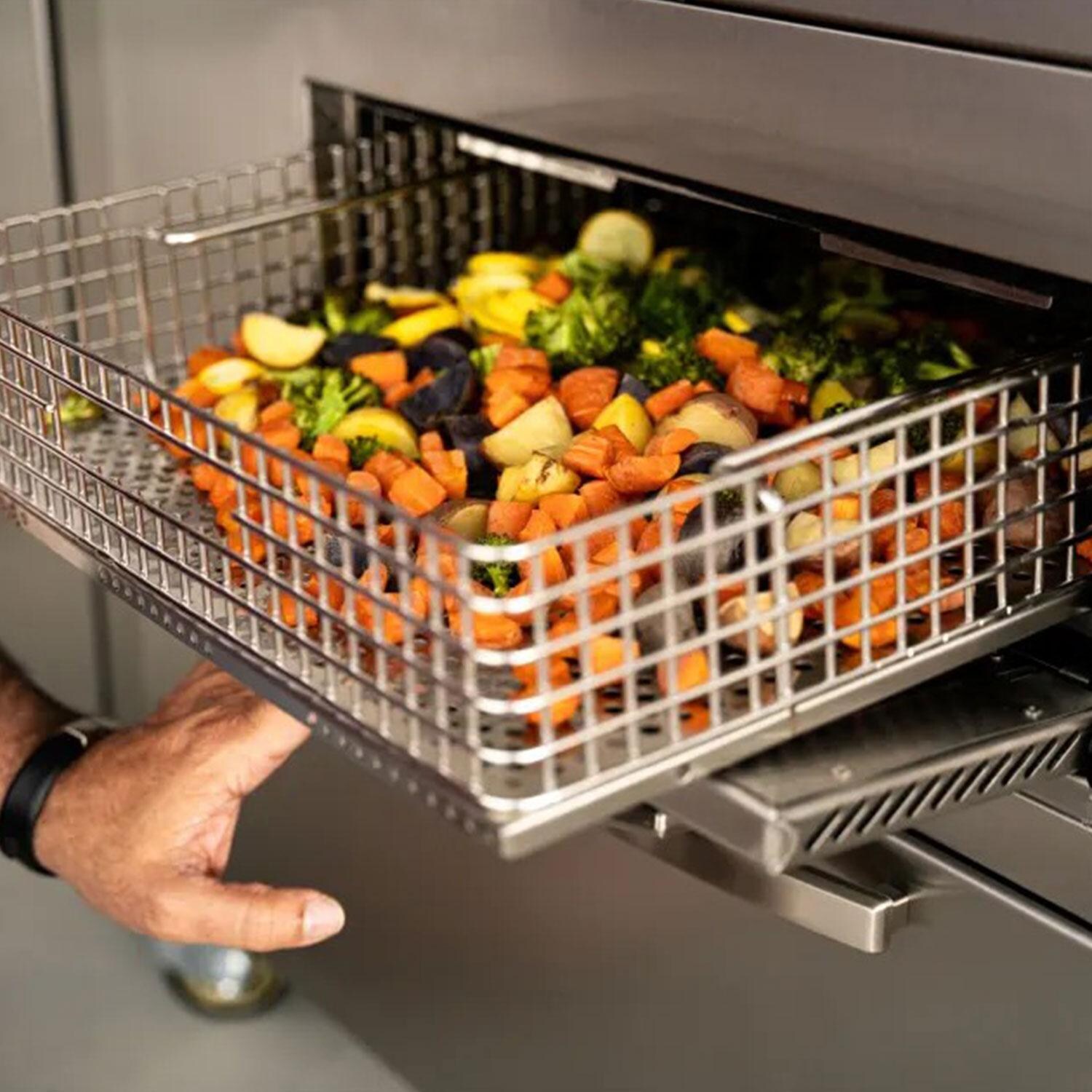 Blackstone 6006 Select 36-Inch Griddle Air Fryer Combo W/ Dual Side Tables And Storage Drawers - Conventional Oven - In Use - Detail thumbnail