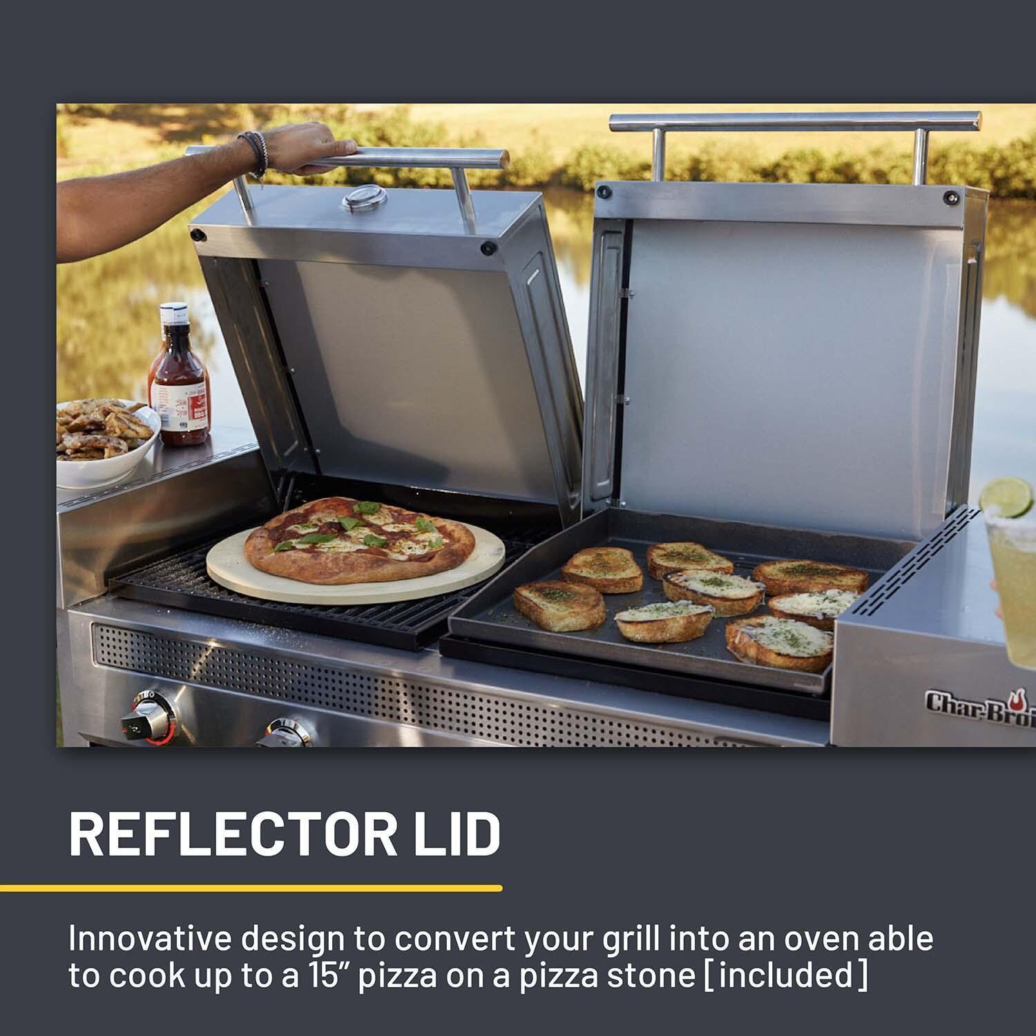 Charbroil 463259423 Medallion Series Vista Propane Gas Grill & Griddle Outdoor Kitchen - Reflector Lid - Detail thumbnail