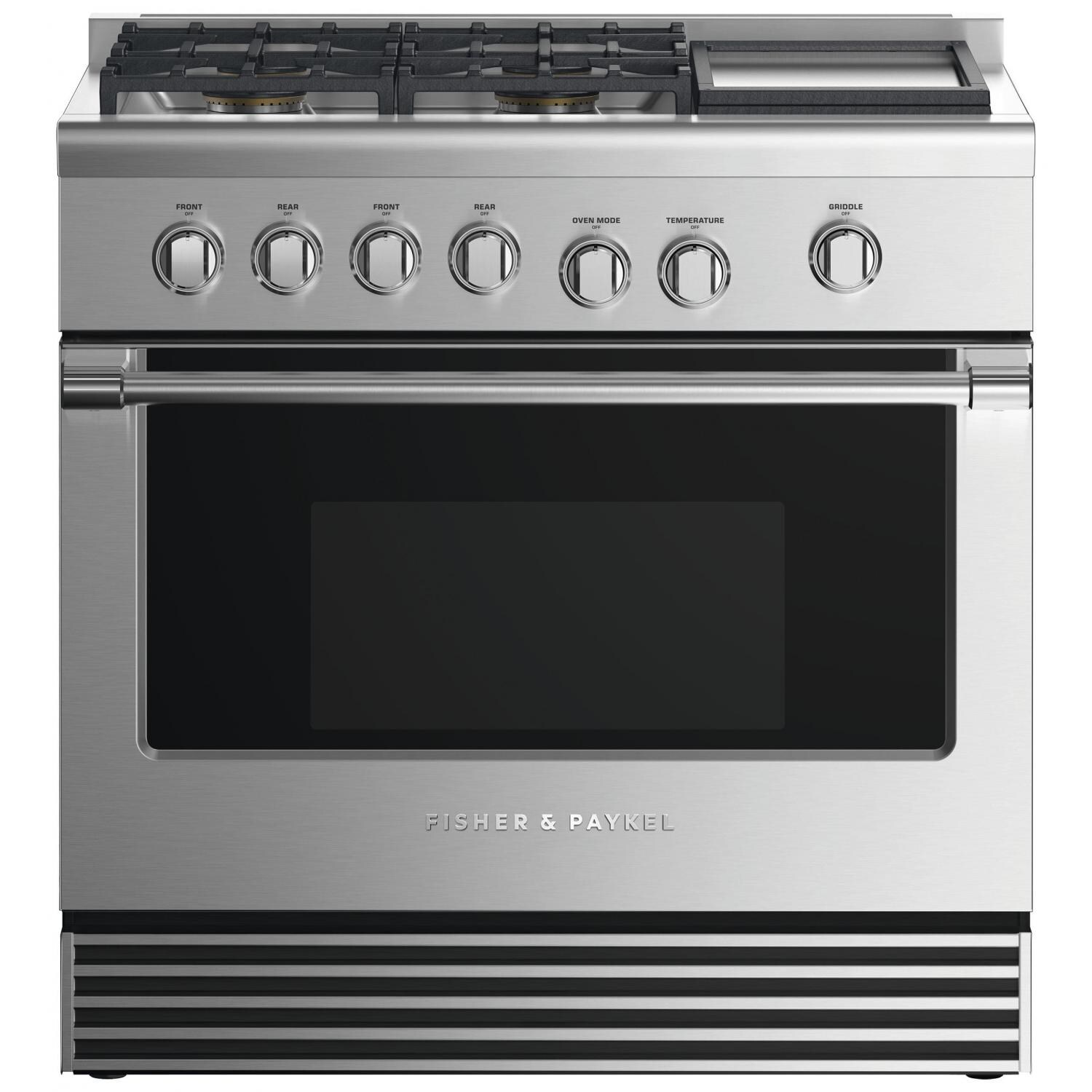 Fisher Paykel Professional (Formerly DCS) 36-Inch 4-Burner Dual-Fuel Natural Gas Range With Griddle - RDV2-364GDN N