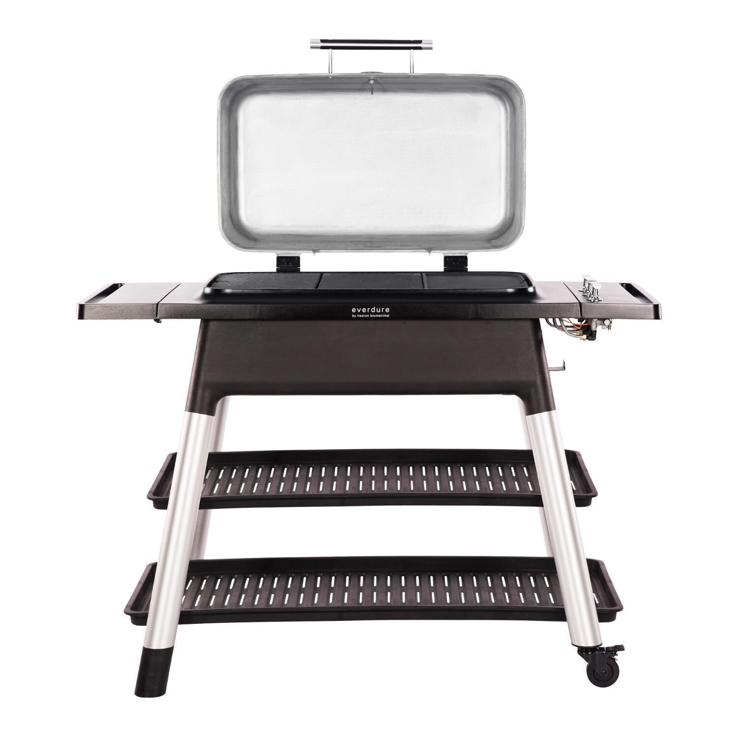 Everdure By Heston Blumenthal HBG3MUS FURNACE 52-Inch 3-Burner Propane Gas Grill With Stand -  Open thumbnail