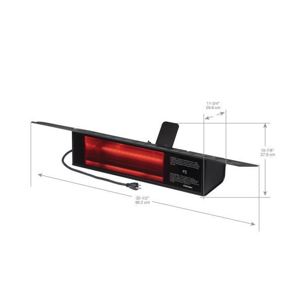 Dimplex X-DIRP15A10GR DIR Series Infrared Plug-In Heater - 1500W - 120V - Dimensions thumbnail