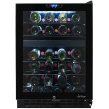 Vinotemp 46 Bottle Built-In / Freestanding Dual-Zone Touch Screen Wine Cooler With Right Hinge - Glass Door / Black Trim - VT-46TS-2Z image