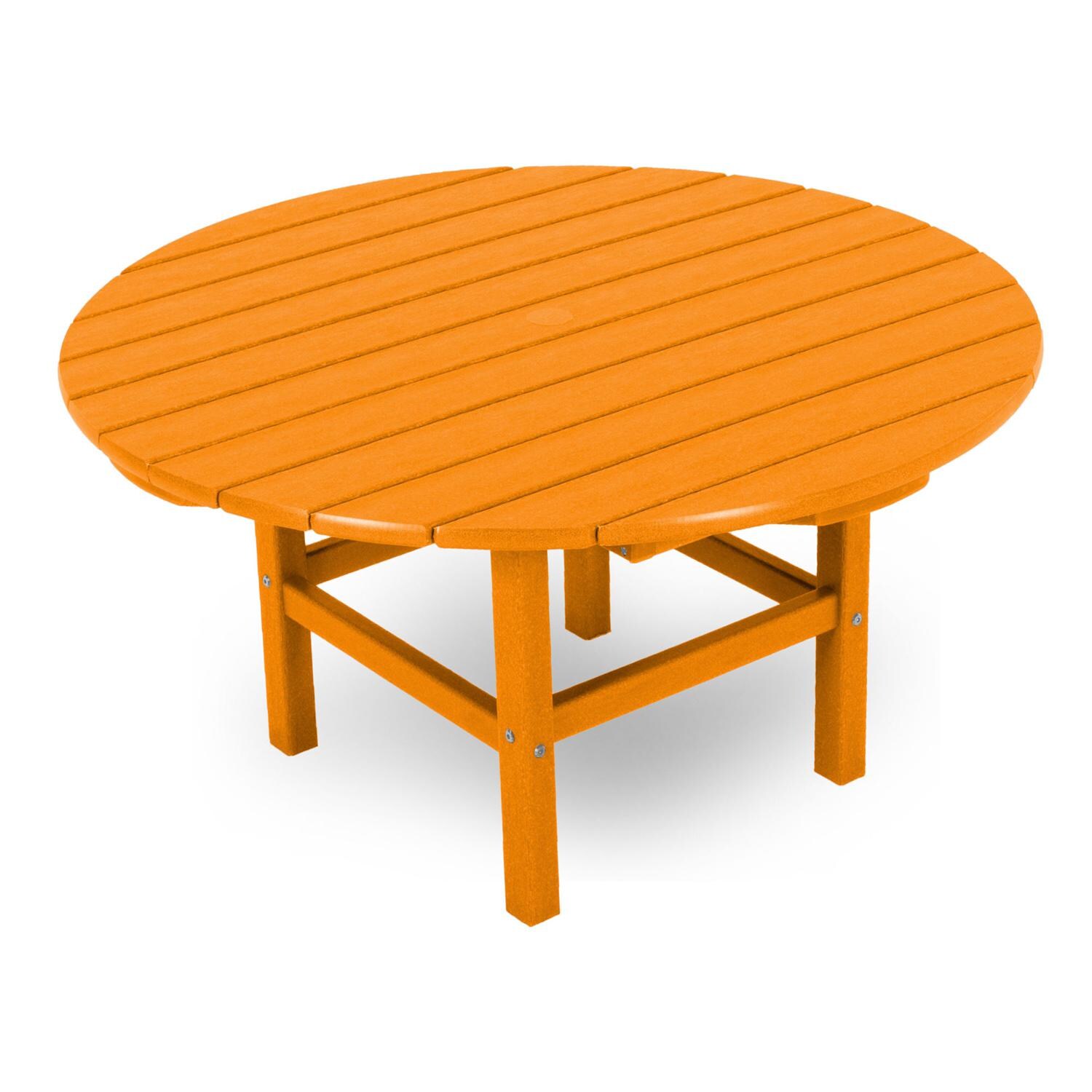 POLYWOOD 38-Inch Round Conversation Table - Tangerine thumbnail