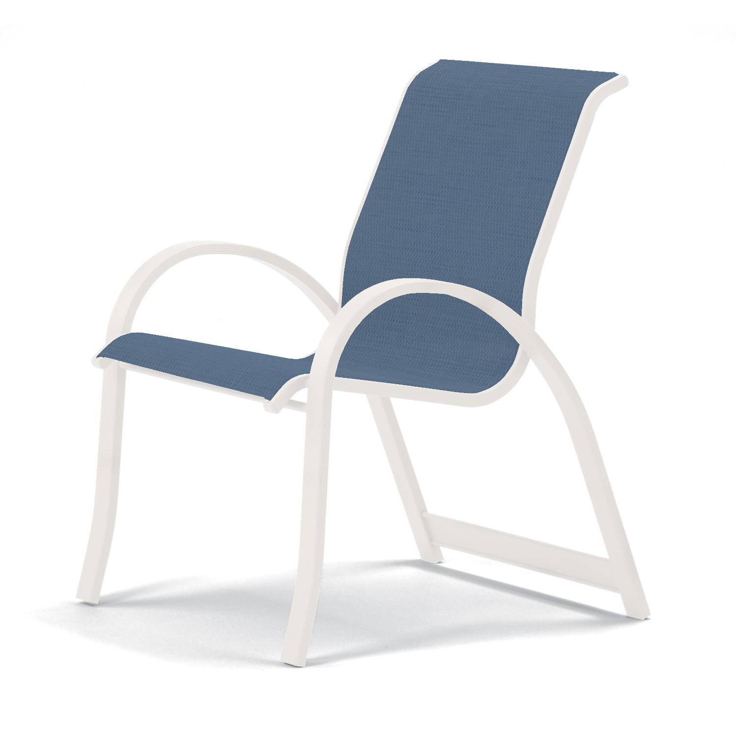 Aruba II Sling Stacking Arm Chair - Gloss White/Cobalt thumbnail