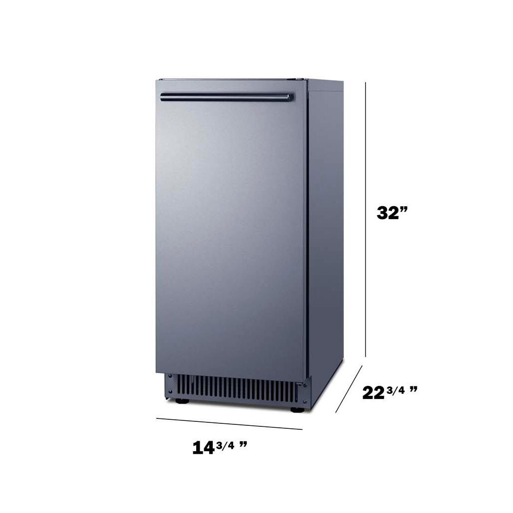 Summit BIM63OSADALHD 68 Lb. Left Hinge Outdoor ADA Compliant Clear Icemaker - Dimensional thumbnail