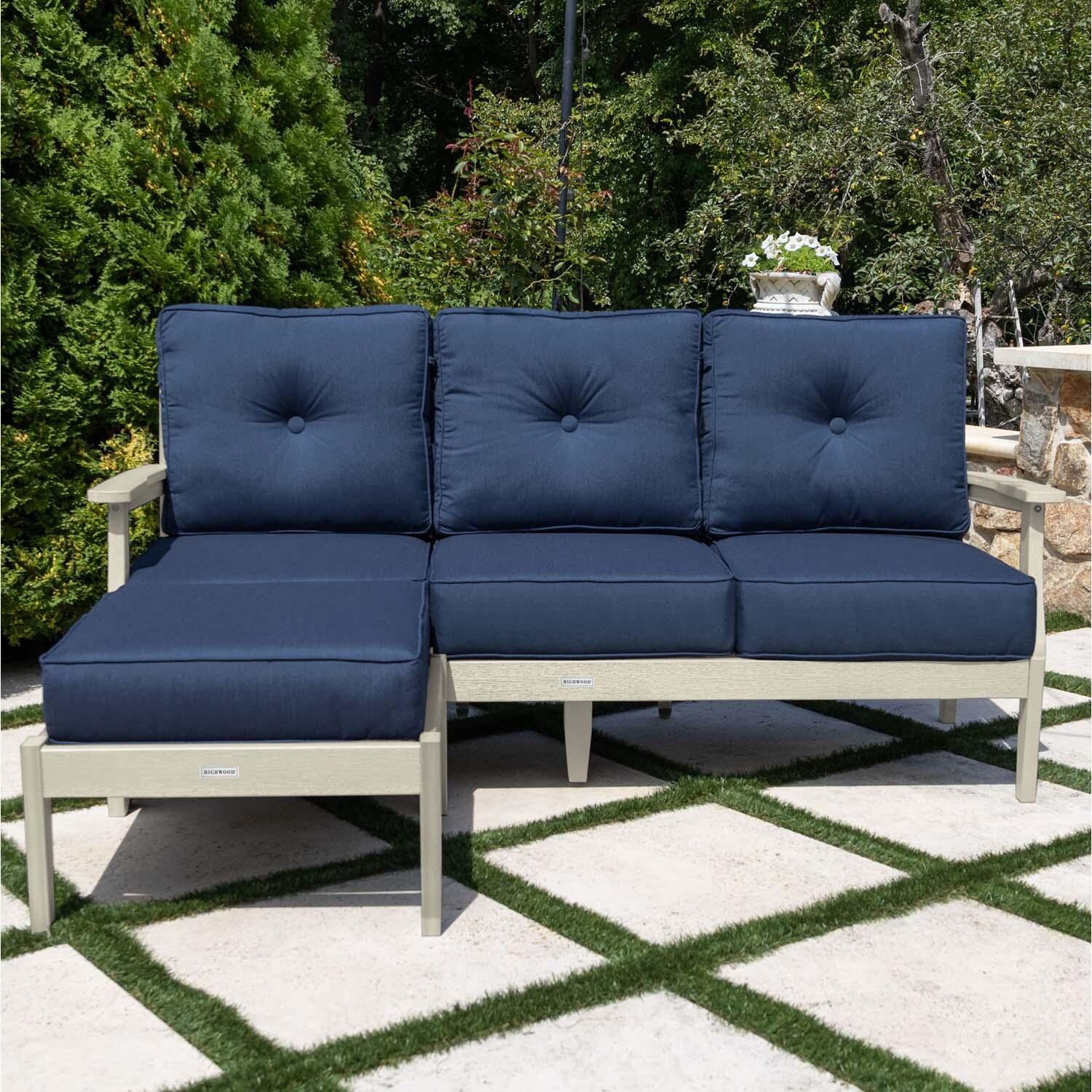 Blushing Bay 2 Pc Recycled Plastic Seating Set in Spectrum Indigo/Whitewash by Lakeview Outdoor Designs