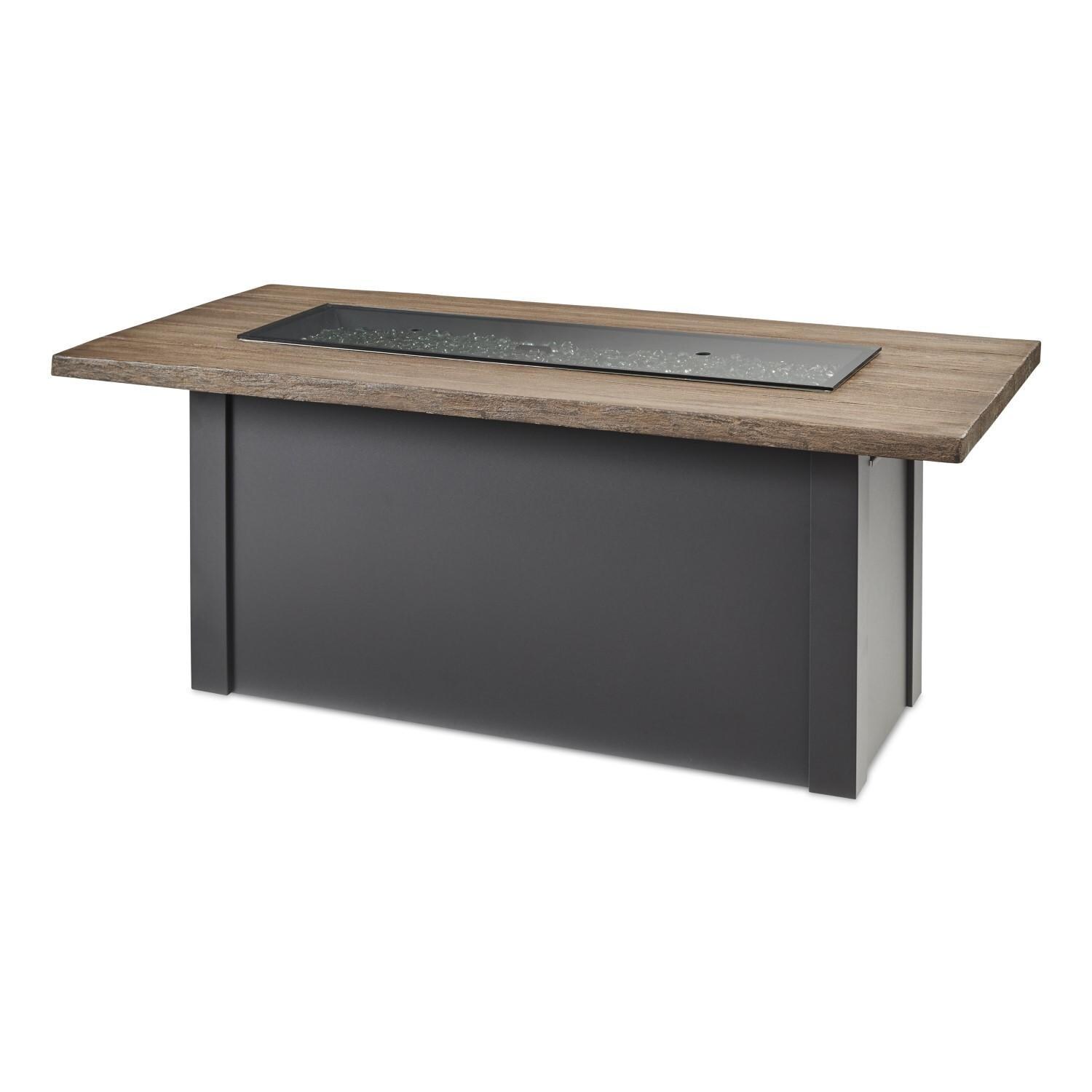 Havenwood 62 Inch Fire Pit Table W/ Driftwood Top & Grey Base - Cover - White Background thumbnail