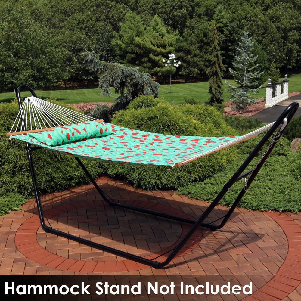 Ultimate Patio Quilted Double Hammock & Pillow - Watermelon & Chevron - Lifestyle thumbnail