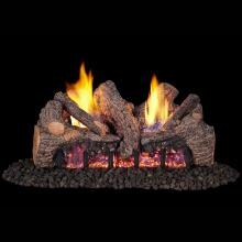 Peterson Real Fyre 30-Inch Foothill Oak Gas Log Set With Vent-Free Propane ANSI Certified G19A Burner - Basic On/Off Remote image