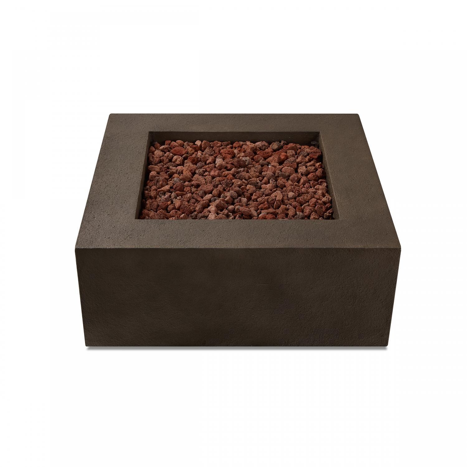 Lakeview Outdoor Designs SC-9720NG-KB Villa Flora 36-Inch Square Natural Gas Fire Pit Table - Kodiak Brown - Top View thumbnail