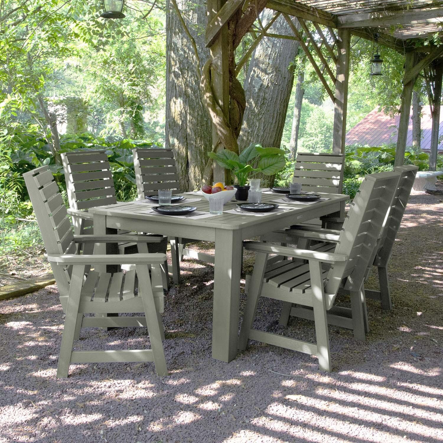 Elm Pointe 7 Pc Rectangular Dining Set in Eucalyptus By Lakeview Outdoor Designs - Lifestyle thumbnail