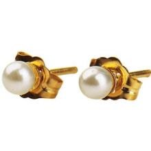 Elegant Baby Infant Gold Pearl Earrings image