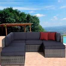 Atlantic Clermont 4-Person Resin Wicker Patio Sectional Set image