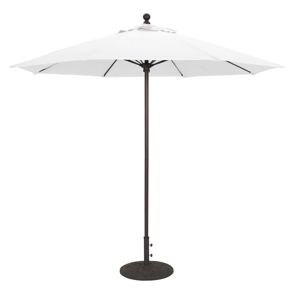 Galtech 9 Ft. Octagonal Bar Height Aluminum Patio Umbrella W/ Manual Lift - Antique Bronze Frame W/ Natural Sunbrella Fabric (Shown W/ Black Finish, Umbrella Base Not Included) thumbnail