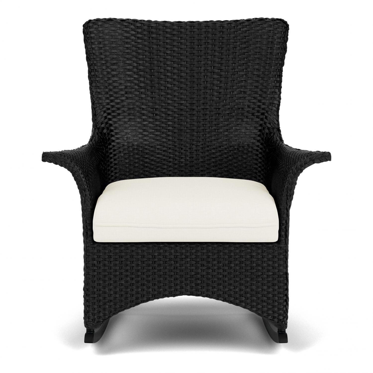 Lloyd Flanders Mandalay Porch Rocker in Ebony Finish with Sailcloth Salt fabric thumbnail