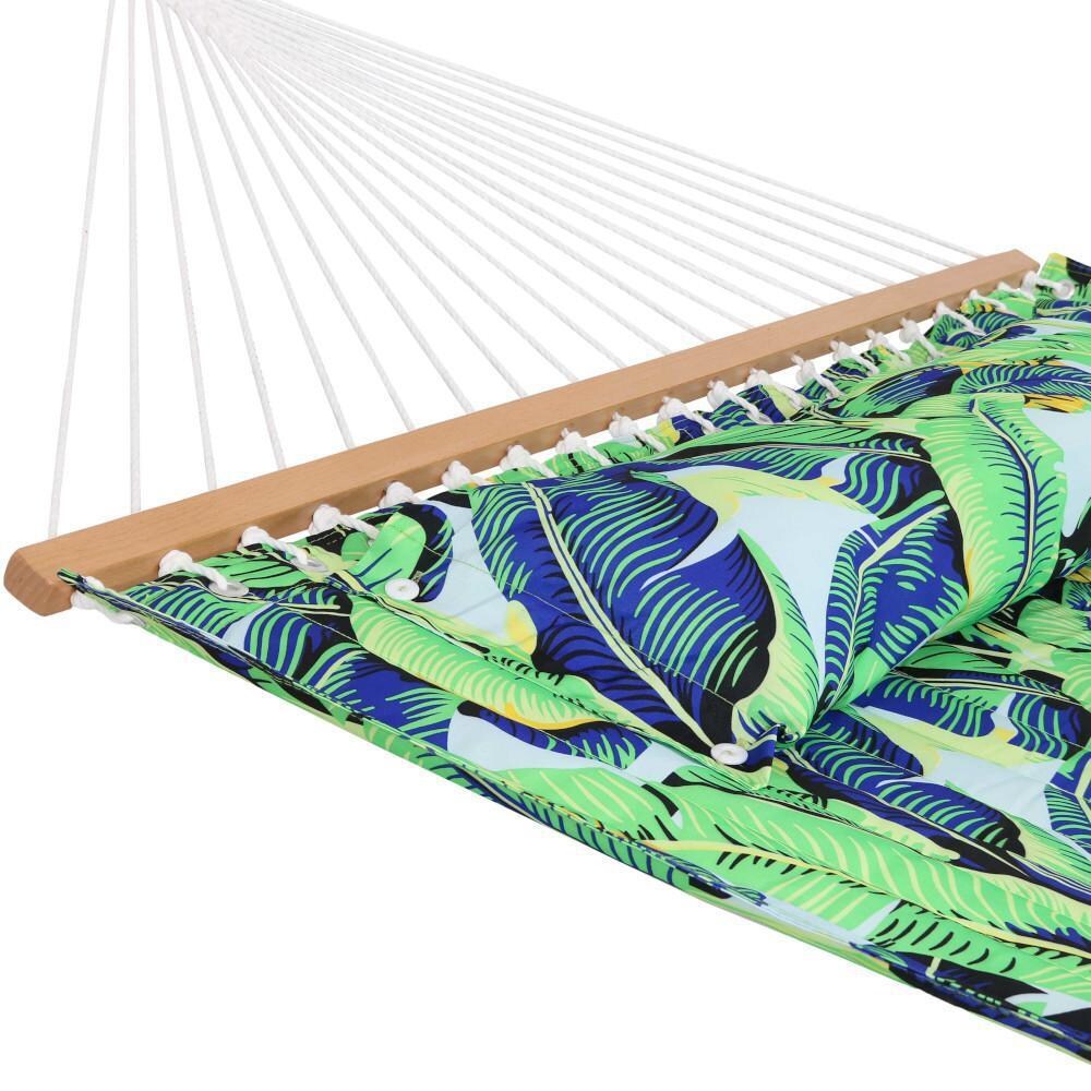 Ultimate Patio Quilted Double Hammock & Pillow - Exotic Foliage - Detail thumbnail