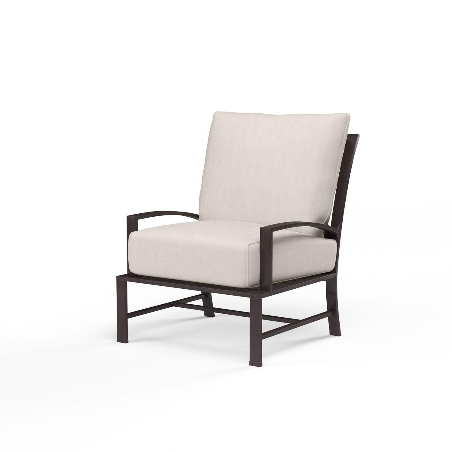 La Jolla Aluminum Patio Club Chair in Canvas Natural w/ Self Welt By Sunset West