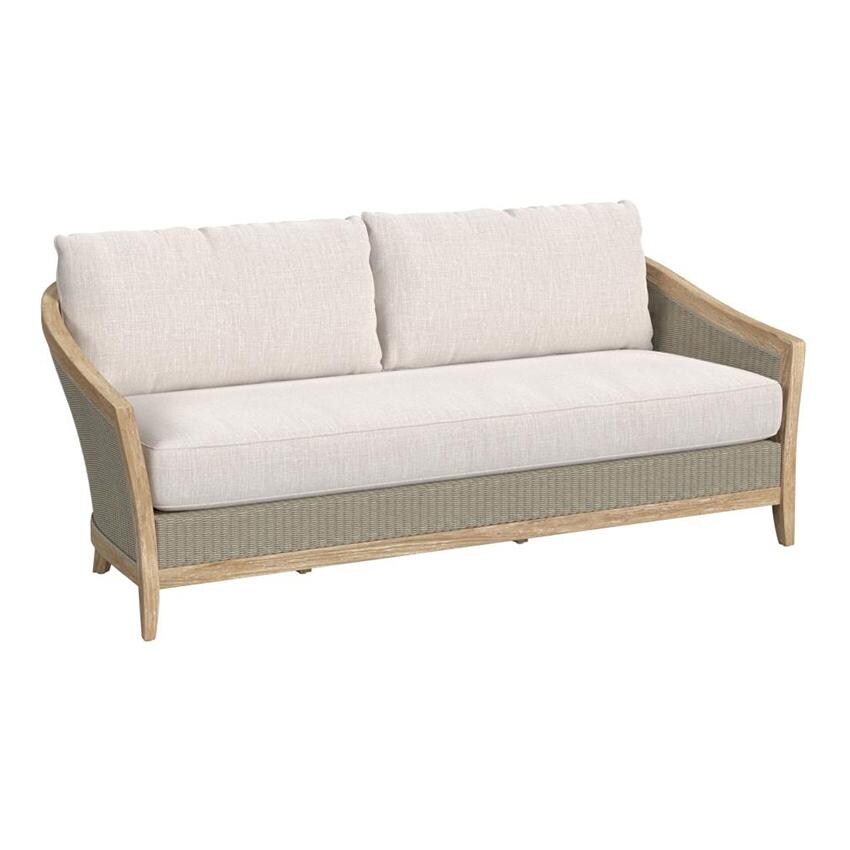 Cambria 3 Person Teak Sofa in Light Wood/Canvas Canvas by Sunset West