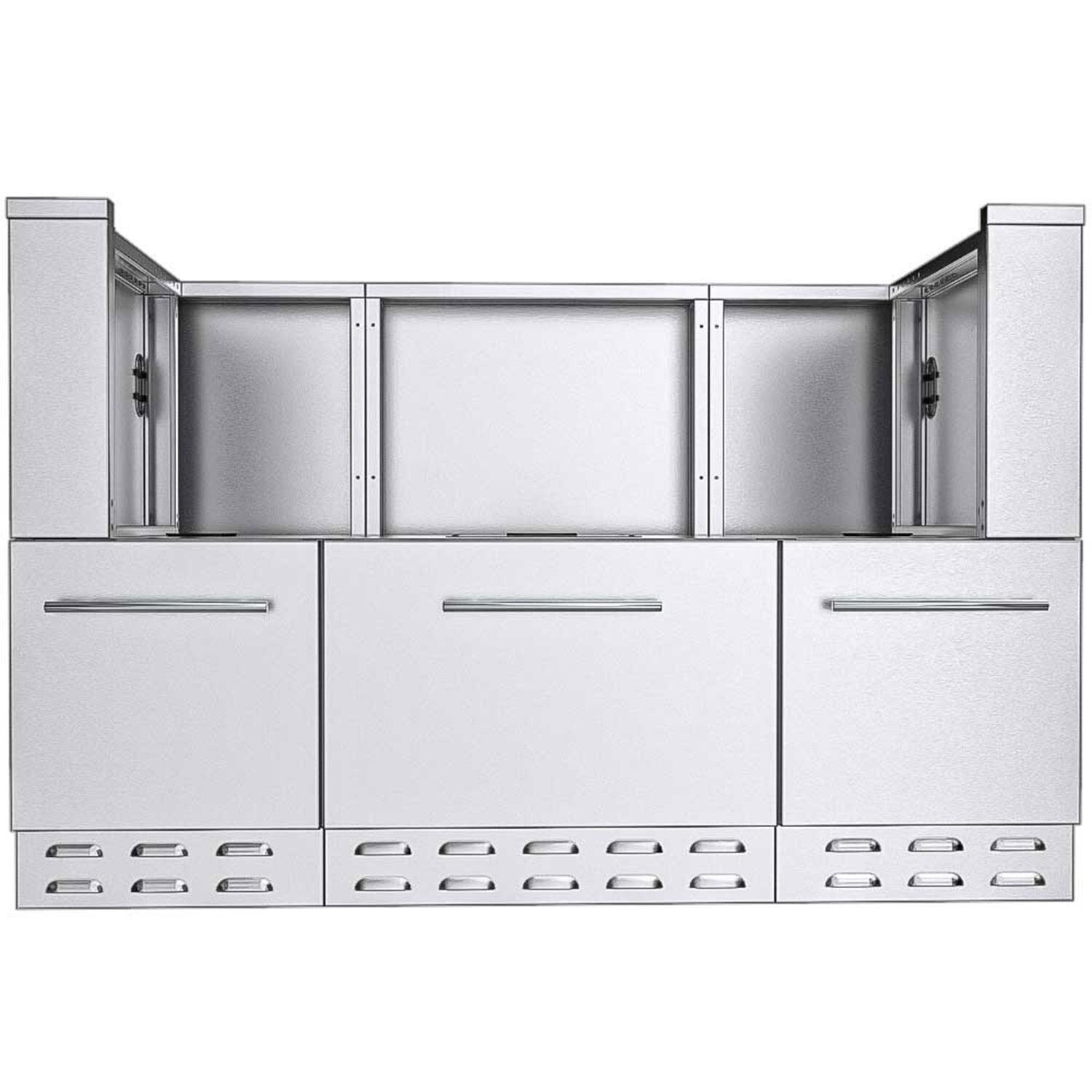 Sunstone Grills SAC52HGD 52-in Hybrid Pellet Grill Base Cabinet - Front View - White Background thumbnail