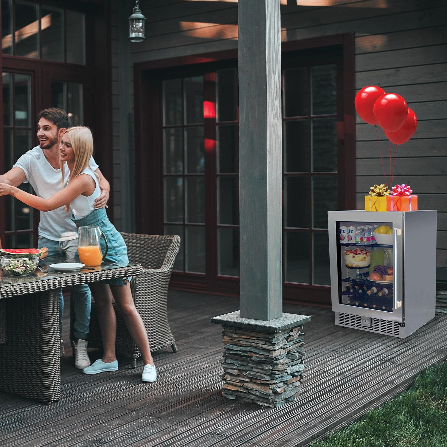 ProFire PFFRIG24 23-in 4.61 Cu.Ft. Built-In Refrigerator - Freestanding on Porch - Lifestyle thumbnail