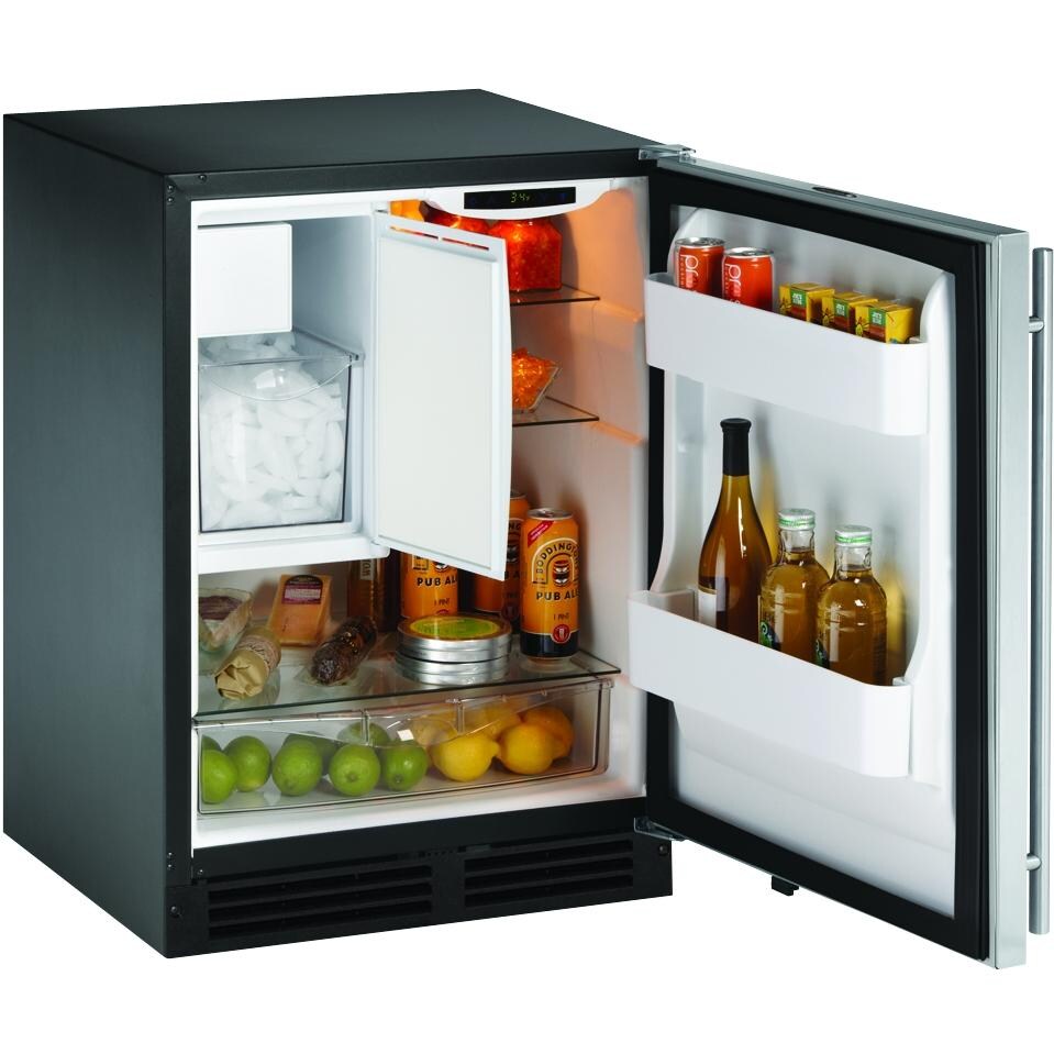 U-Line 4.2 Cu. Ft. Frost Free Compact Refrigerator / Ice Maker With Right Hinge - CO2175FS - Open View thumbnail