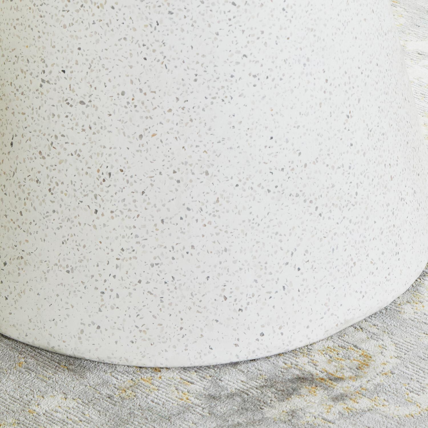 Lakeview 55 Inch Ivory Terrazzo Concrete Round Dining Table - Top View thumbnail