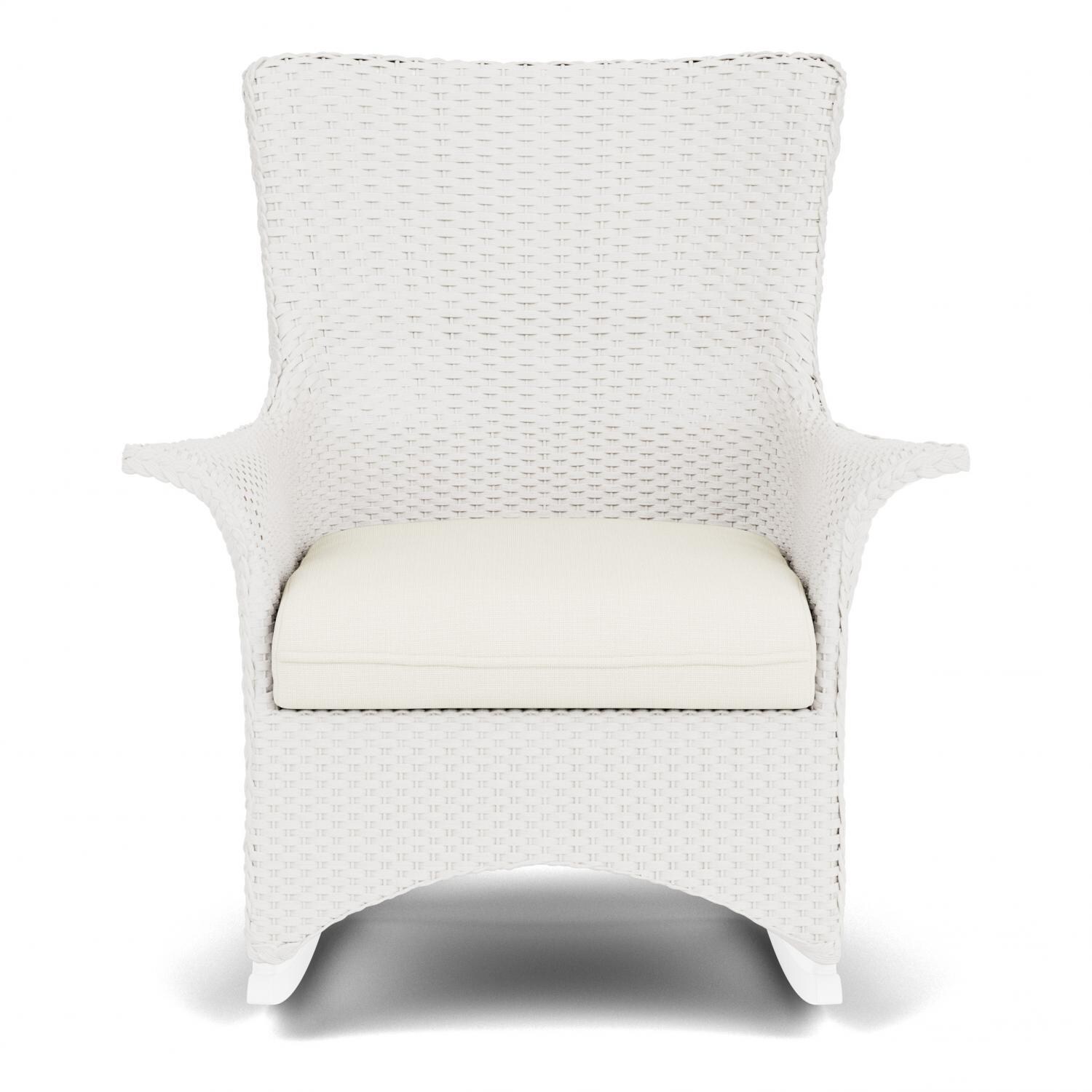 Lloyd Flanders Mandalay Porch Rocker in White Finish with Sailcloth Salt fabric thumbnail