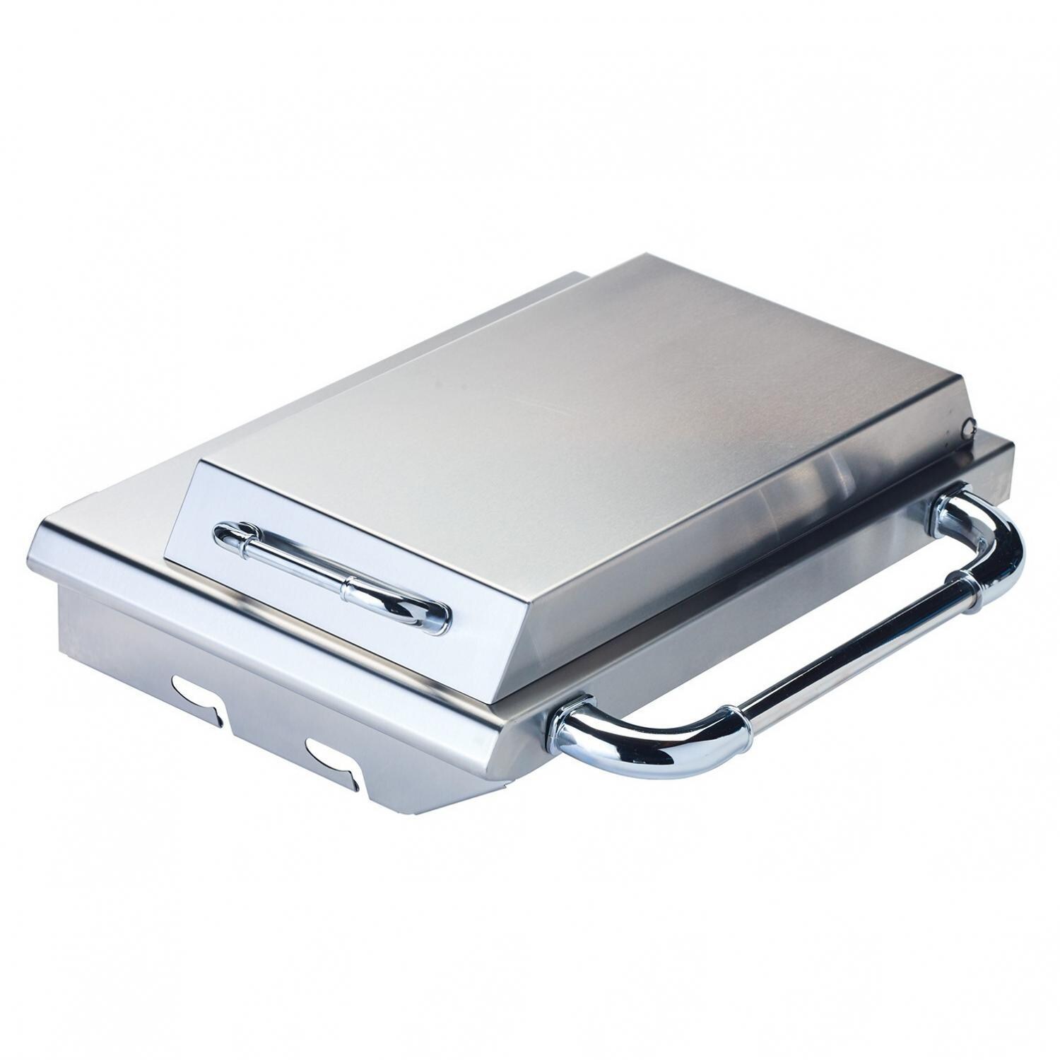 Bull 60010 Sidekick Propane Gas Single Side Burner W/ Stainless Steel Lid - Closed Lid thumbnail