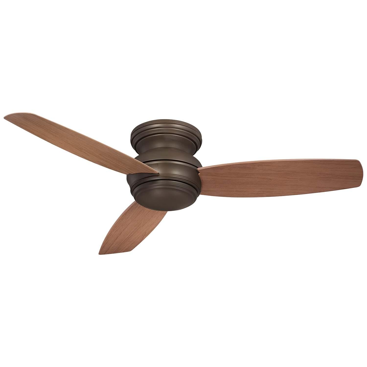 52-in Traditional Concept Fan in Oil Rubbed Bronze w/ Medium Maple Blades & Tinted Opal Glass by Minka-Aire - F594L-ORB